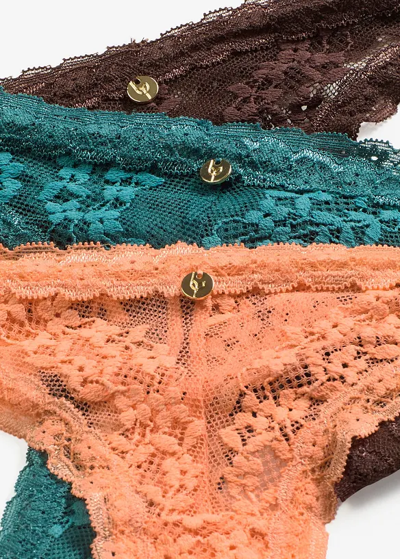 Tanga con pizzo floreale (pacco da 3), bonprix
