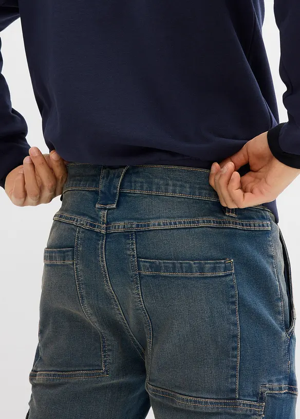 Jeans cargo elasticizzati regular fit, straight, bonprix