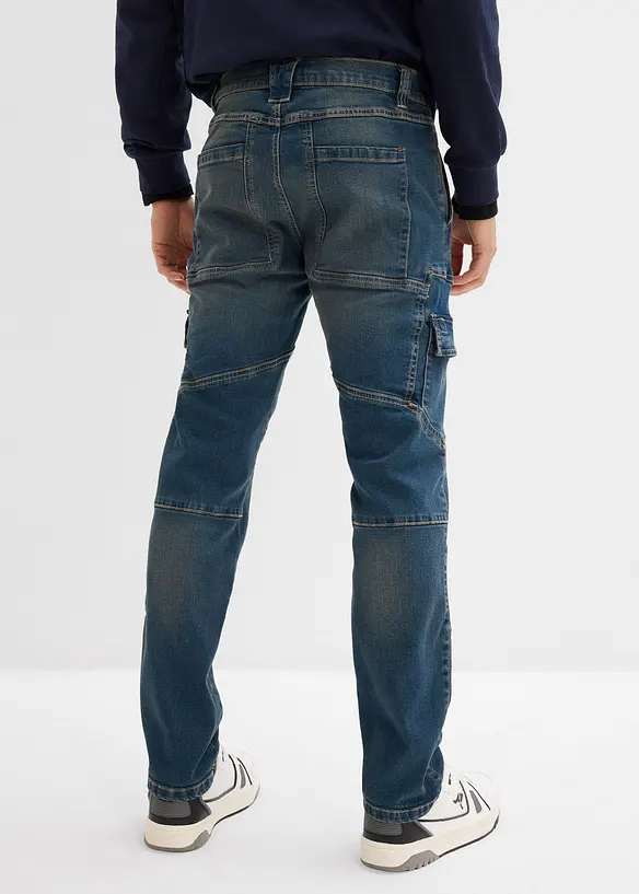 Jeans cargo elasticizzati regular fit, straight, bonprix