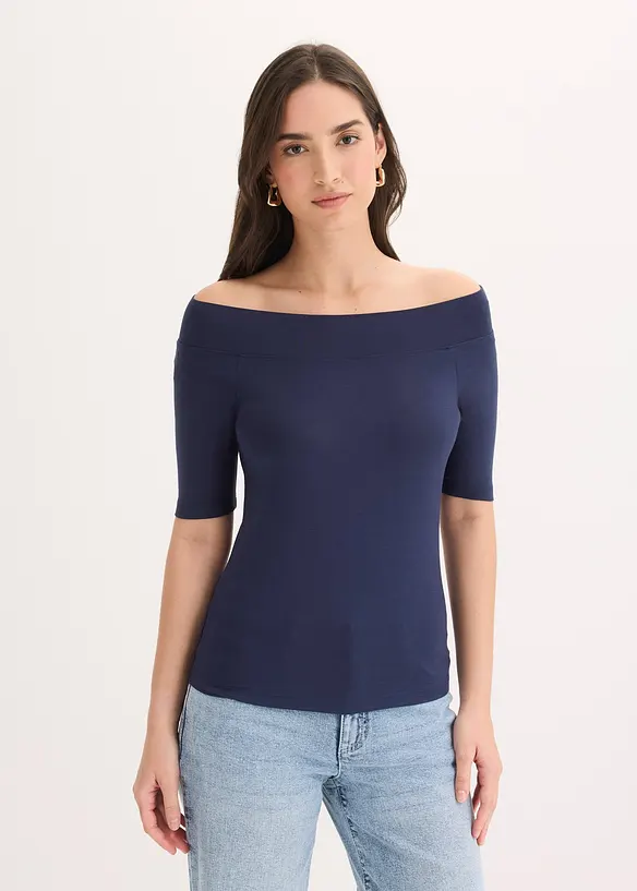 Maglia con spalle scoperte in misto viscosa, bonprix