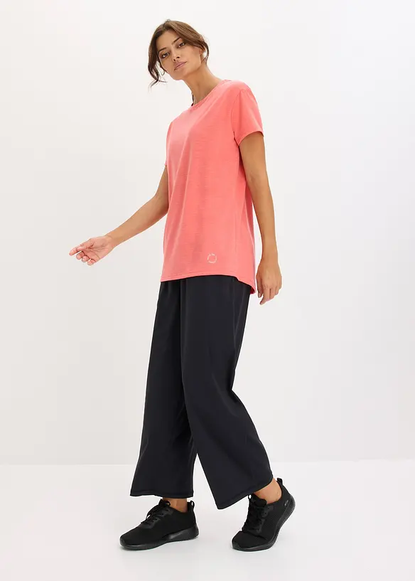 Pantaloni sportivi comodi con gambe larghe, ad asciugatura rapida, bonprix