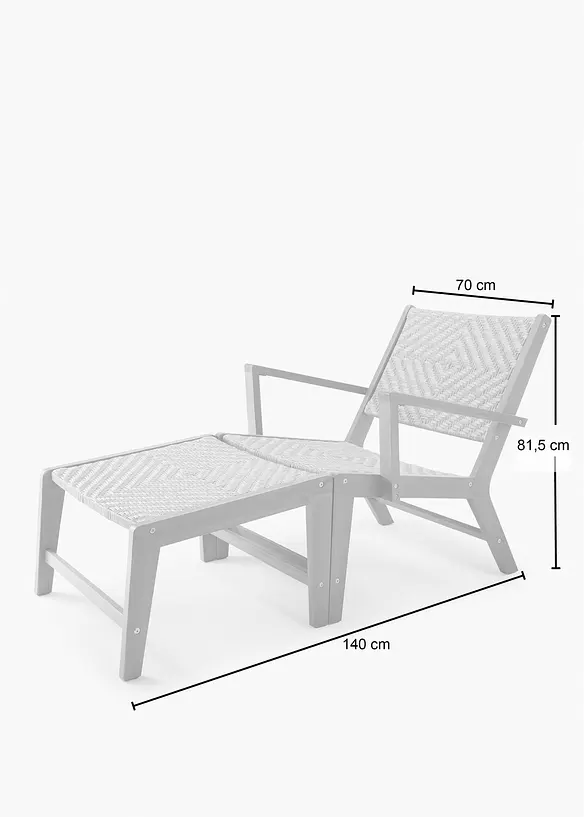 Sedia e poggiapiedi da giardino (set 2 pezzi), bonprix