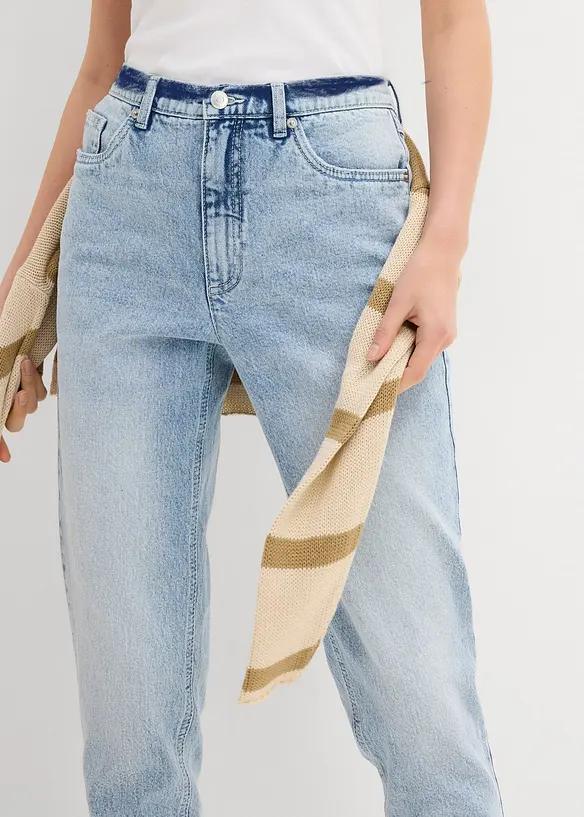 Mom jeans cropped, vita alta, bonprix