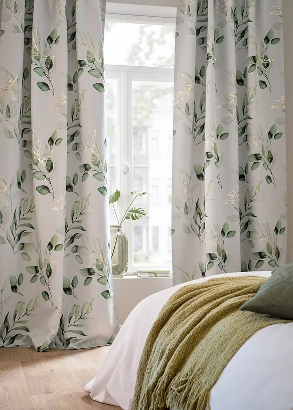 Tenda oscurante con stampa floreale lucida (pacco da 1), bonprix