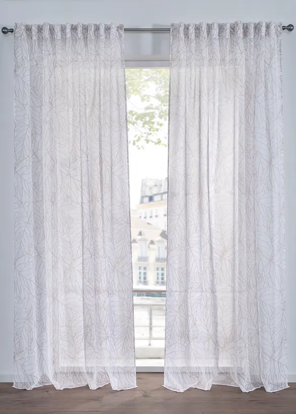 Tenda trasparente con delicata trama strutturata (pacco da 1), bonprix