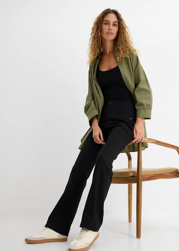 Pantaloni elasticizzati in bengalina, bootcut, bonprix