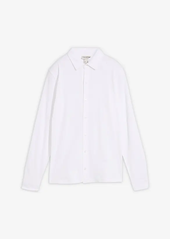 Camicia in piquet di cotone elasticizzato, bonprix