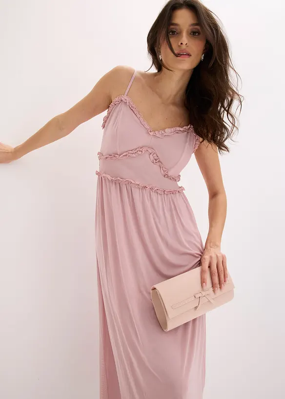 Abito in jersey con mesh delicato, bonprix