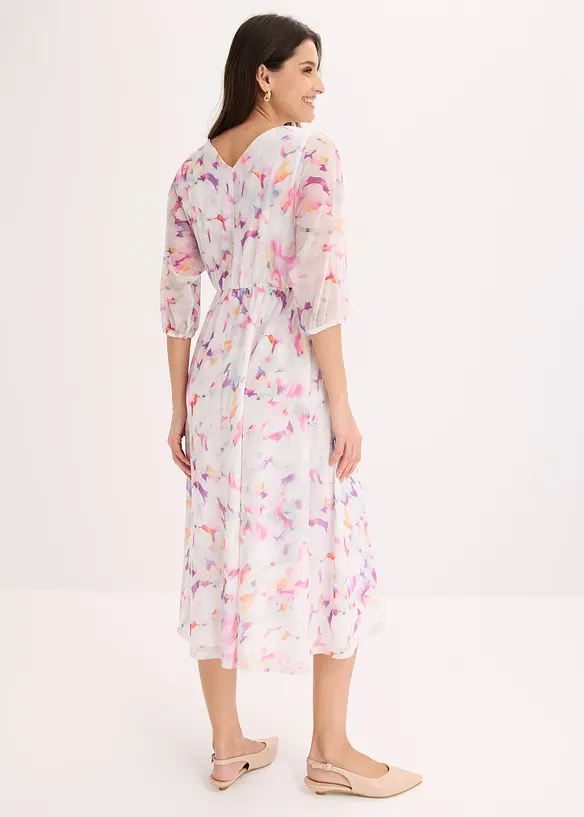 Abito in jersey e mesh delicato, bonprix