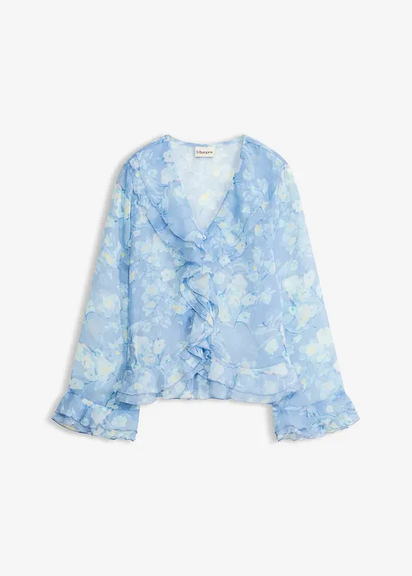 Blusa di chiffon con volant, bonprix