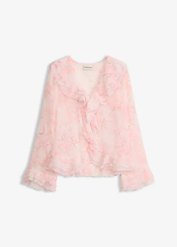 Blusa di chiffon con volant, bonprix