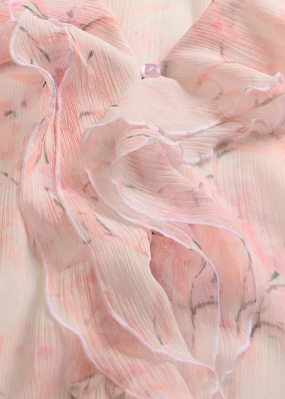 Blusa di chiffon con volant, bonprix