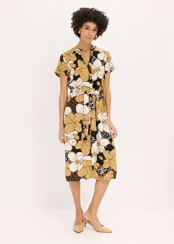 Abito in viscosa con cintura da annodare, bonprix