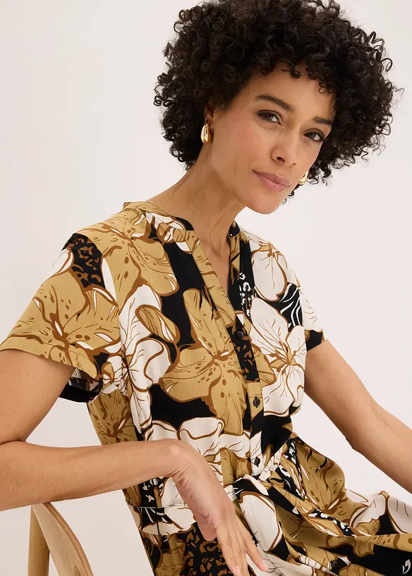 Abito in viscosa con cintura da annodare, bonprix