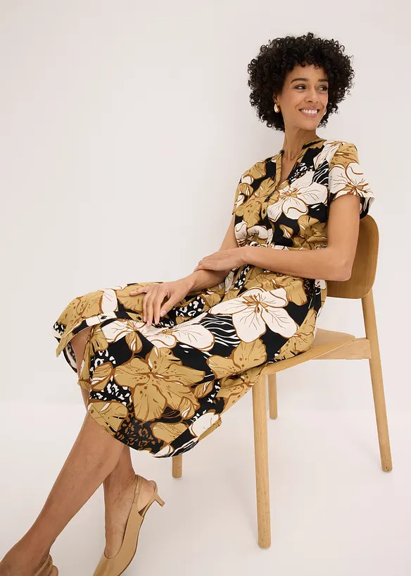 Abito in viscosa con cintura da annodare, bonprix