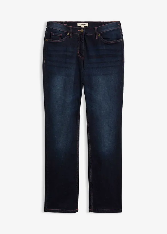 Jeans dritti con girovita comodo, vita media, bonprix
