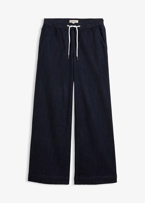 Jeans elasticizzati wide leg, vita media, bonprix