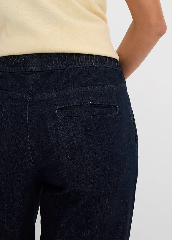 Jeans elasticizzati wide leg, vita media, bonprix