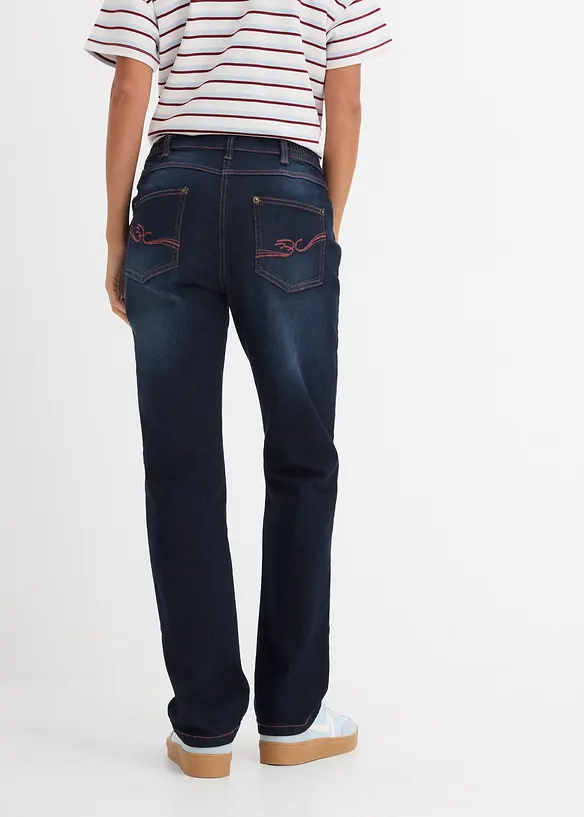 Jeans dritti con girovita comodo, vita media, bonprix