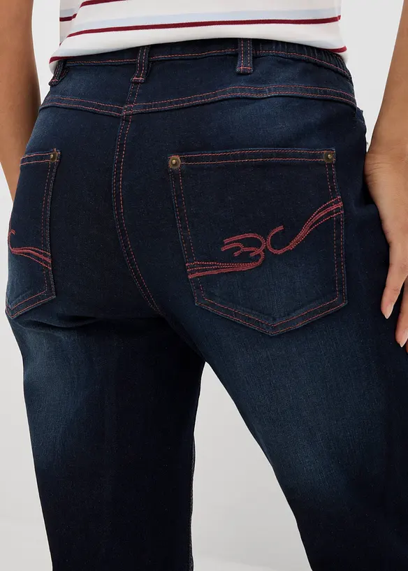 Jeans dritti con girovita comodo, vita media, bonprix