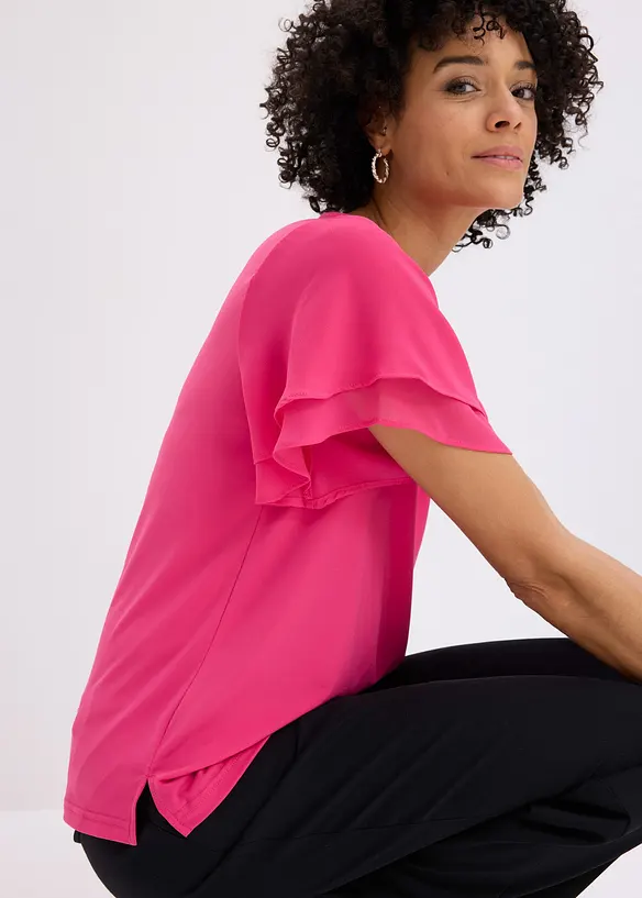 Maglia con maniche in chiffon, bonprix