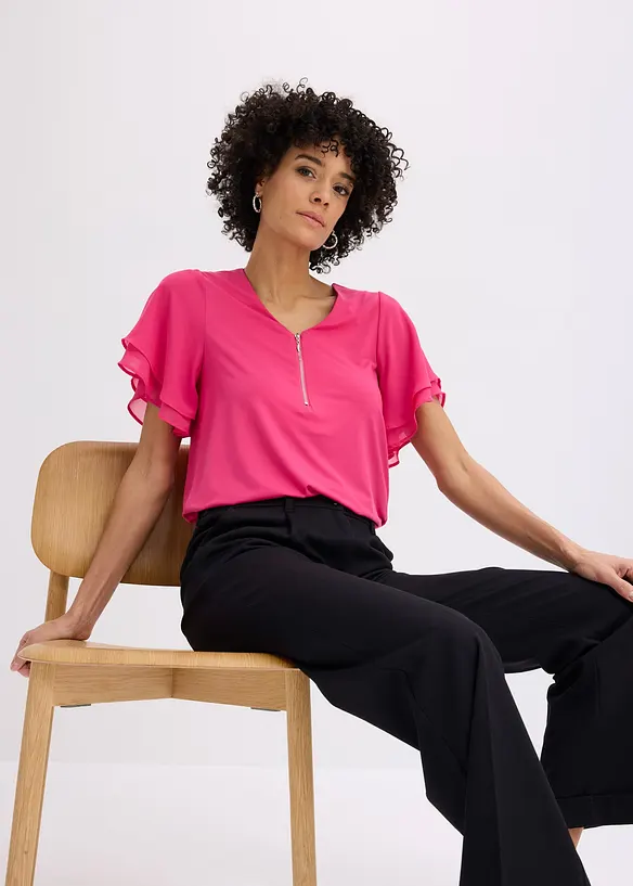 Maglia con maniche in chiffon, bonprix