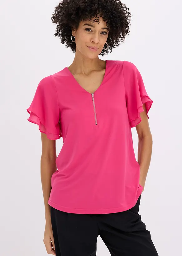 Maglia con maniche in chiffon, bonprix