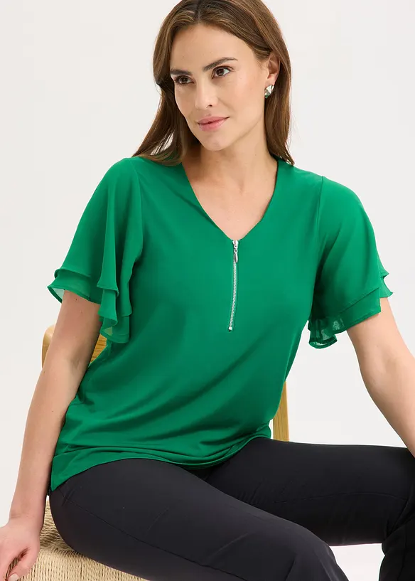 Maglia con maniche in chiffon, bonprix