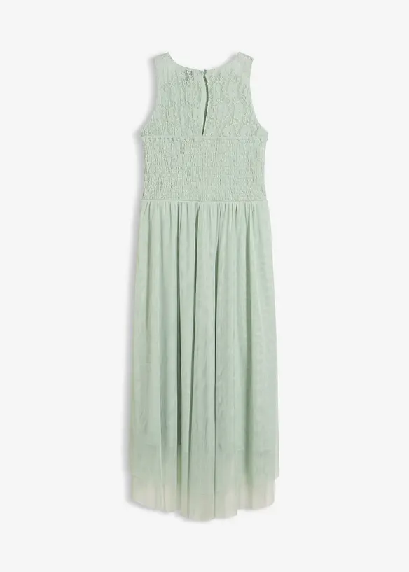 Abito asimmetrico in tulle delicato e pizzo, bonprix