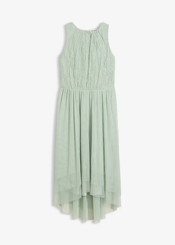 Abito asimmetrico in tulle delicato e pizzo, bonprix