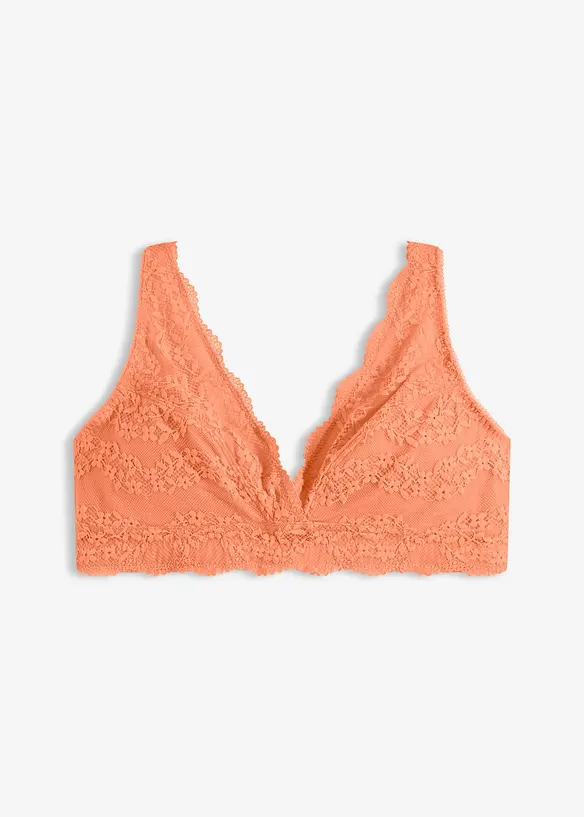 Bralette comoda con cotone biologico morbido e pizzo, bonprix