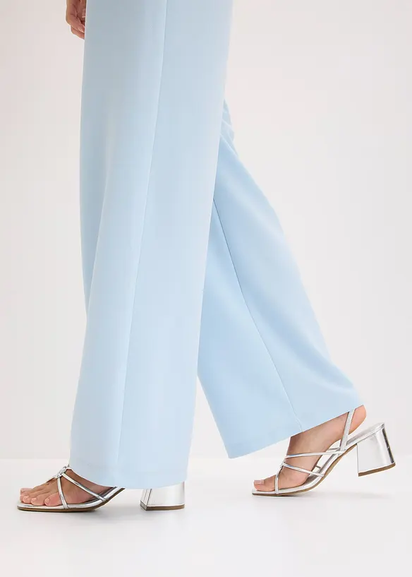 Tuta elegante in cr&ecirc;pe operato con ricamo con perline, bonprix