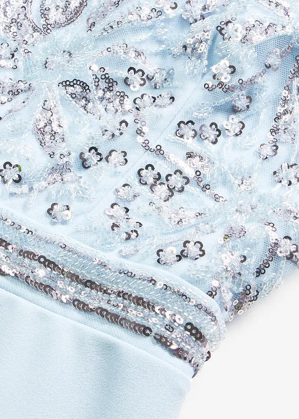 Tuta elegante in cr&ecirc;pe operato con ricamo con perline, bonprix