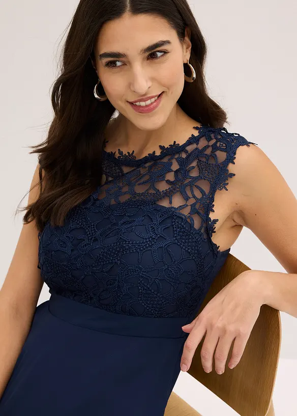 Abito lungo con pizzo, bonprix