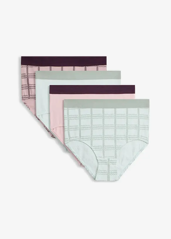 Slip a vita alta con cotone biologico (pacco da 4), bonprix