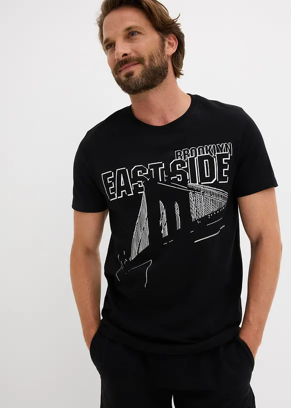 T-shirt in puro cotone biologico, slim fit, bonprix