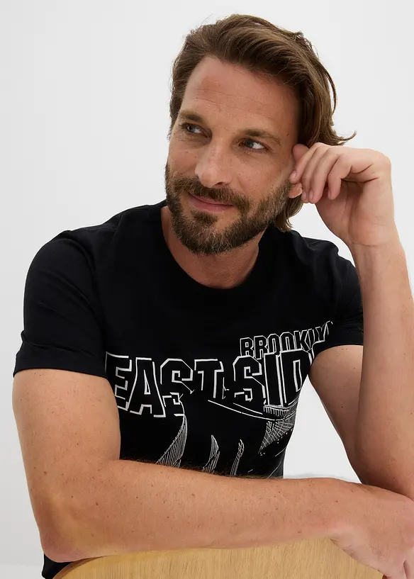 T-shirt in puro cotone biologico, slim fit, bonprix