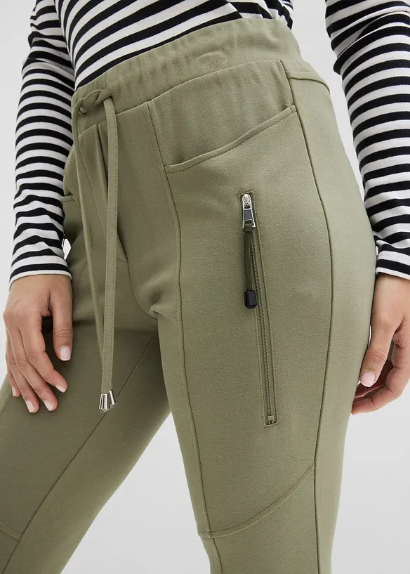 Pantaloni con elastico in vita in morbido punto di Roma, bonprix