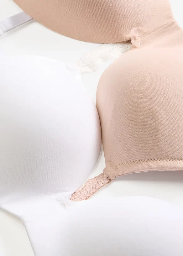 Reggiseno senza ferretto con coppe preformate e cotone biologico (pacco da 2), bonprix