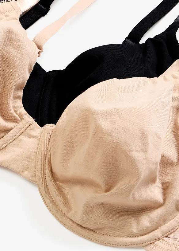 Reggiseno t-shirt  senza imbottiture con ferretto e cotone biologico (pacco da 2), bonprix