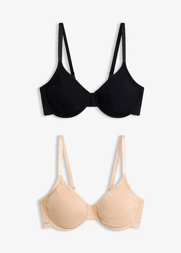 Reggiseno t-shirt  senza imbottiture con ferretto e cotone biologico (pacco da 2), bonprix