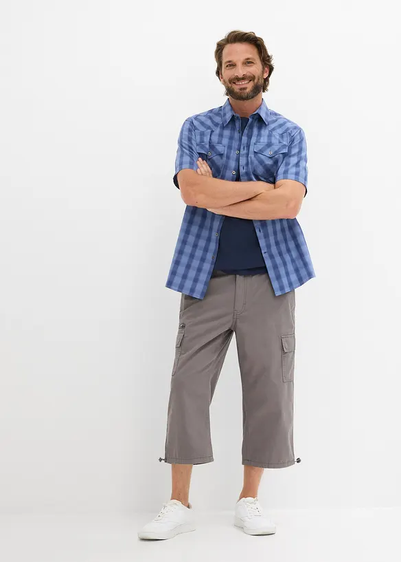 Pinocchietti cargo in puro cotone con vita elasticizzata, bonprix