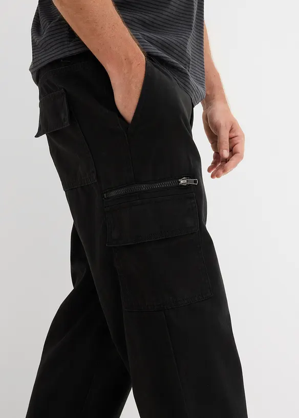 Pinocchietti cargo in puro cotone con vita elasticizzata, bonprix