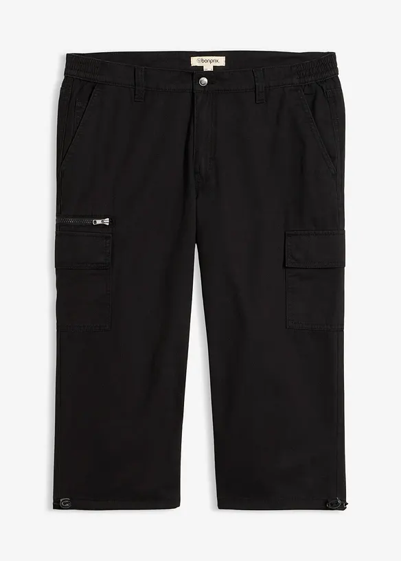 Pinocchietti cargo in puro cotone con vita elasticizzata, bonprix