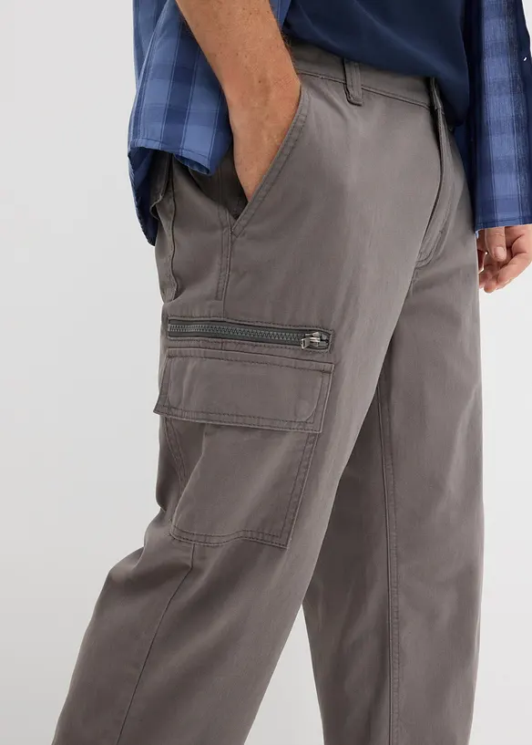 Pinocchietti cargo in puro cotone con vita elasticizzata, bonprix