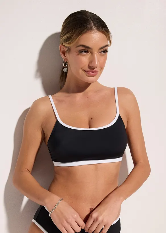 Reggiseno bikini a bustier con dettagli a contrasto, bonprix