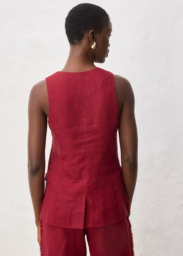 Gilet in stile sartoriale in puro lino, bonprix