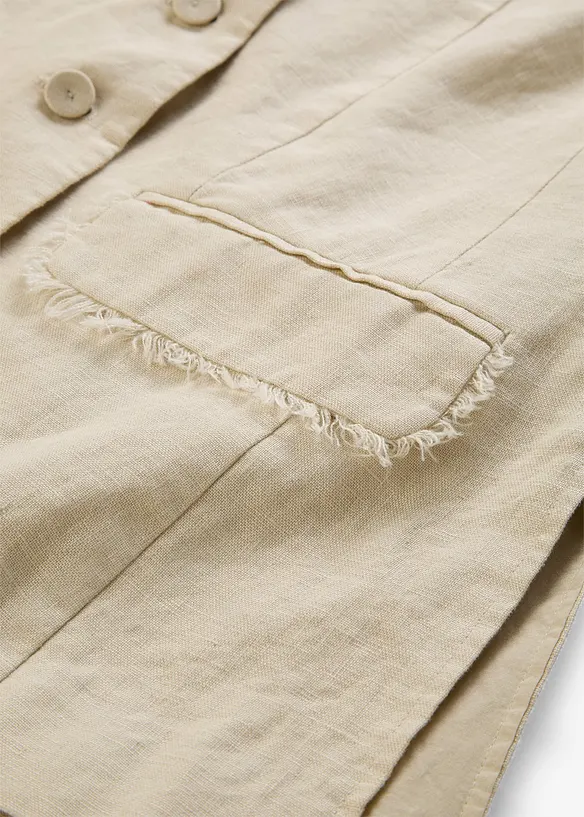 Gilet in stile sartoriale in puro lino, bonprix