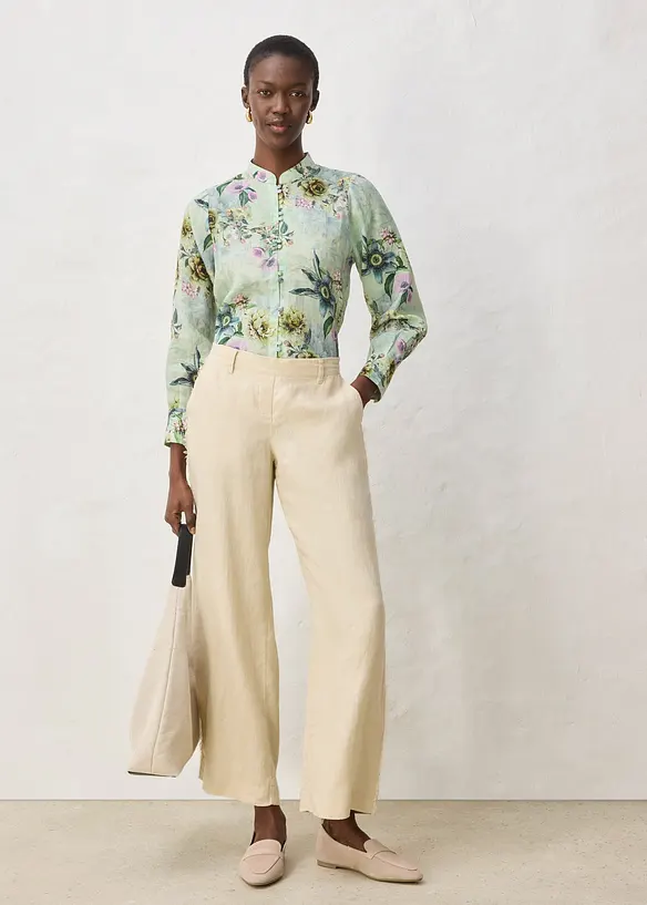 Pantaloni in lino a gamba larga, bonprix