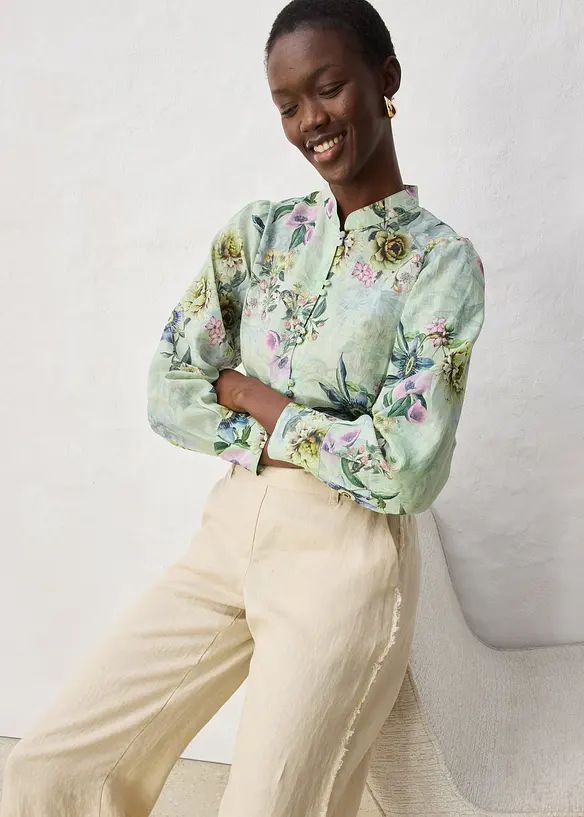 Pantaloni in lino a gamba larga, bonprix